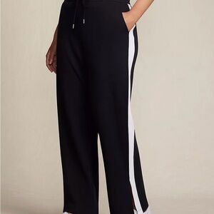 Women's Sport Knit High Rise Relaxed Straight Leg Side Stripe Pants